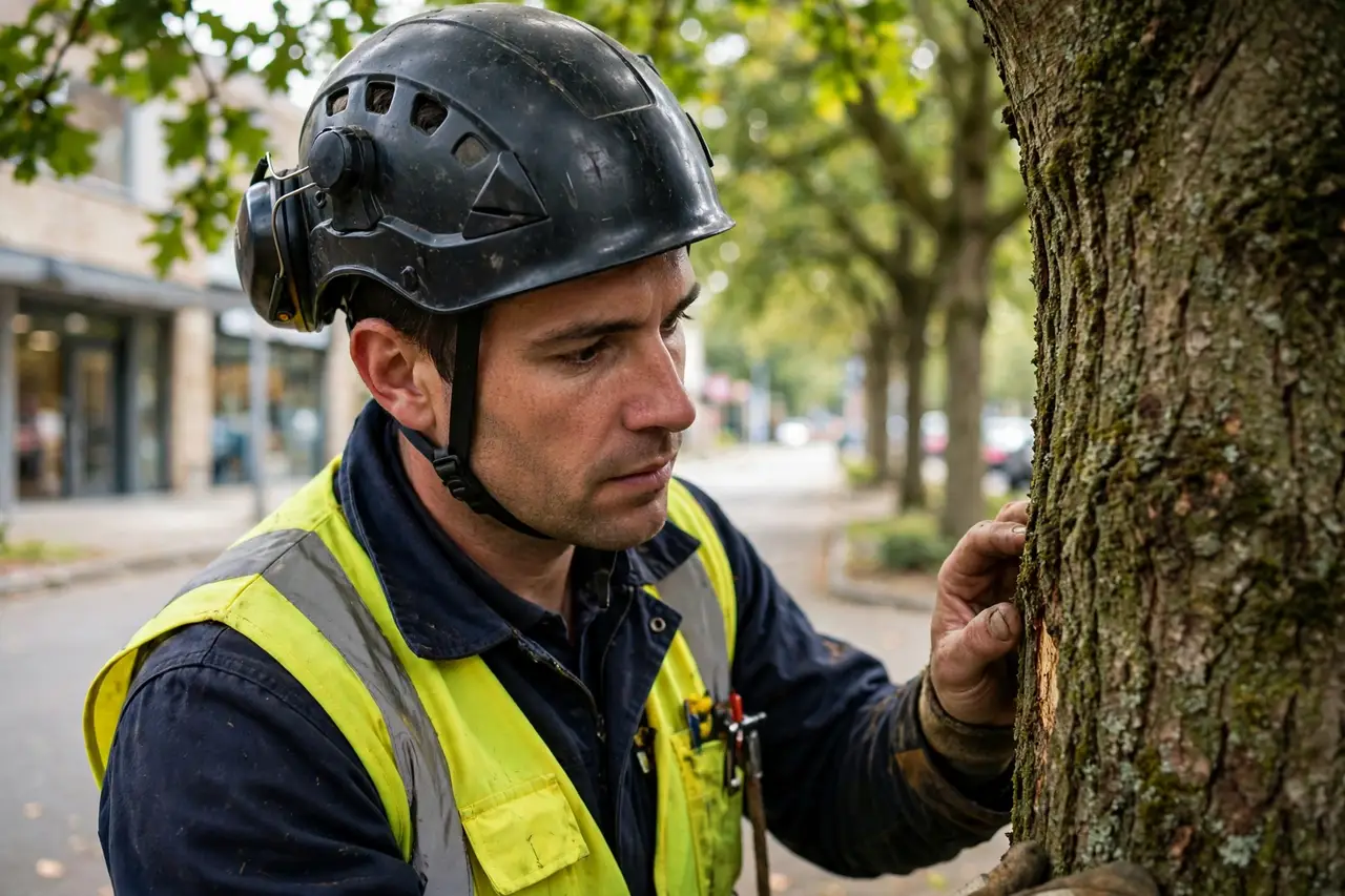 Commercial Tree Service in progress by a professional crew