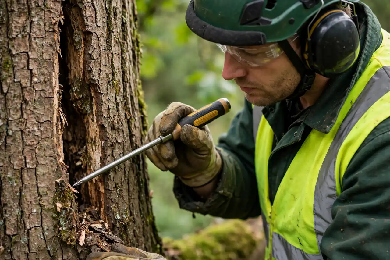 Arborist Consultation & Risk Assessment in progress by a professional crew
