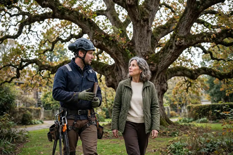 Arborist Consultation & Risk Assessment — equipment and crew at work