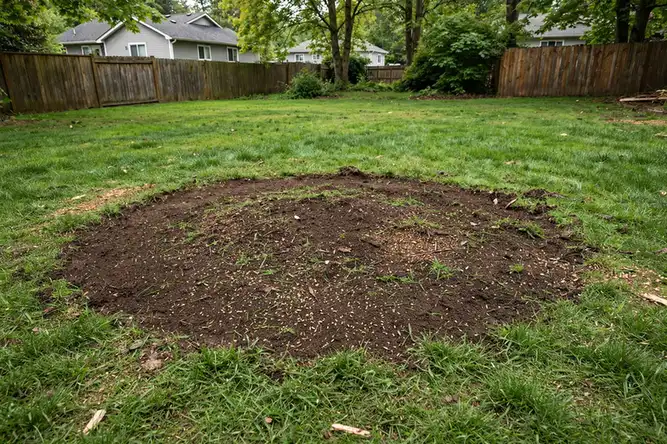 Stump Grinding — equipment and crew at work